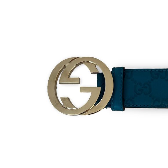 Unisex Gucci Belt w/Interlocking G's Size 85 - Picture 2 of 4